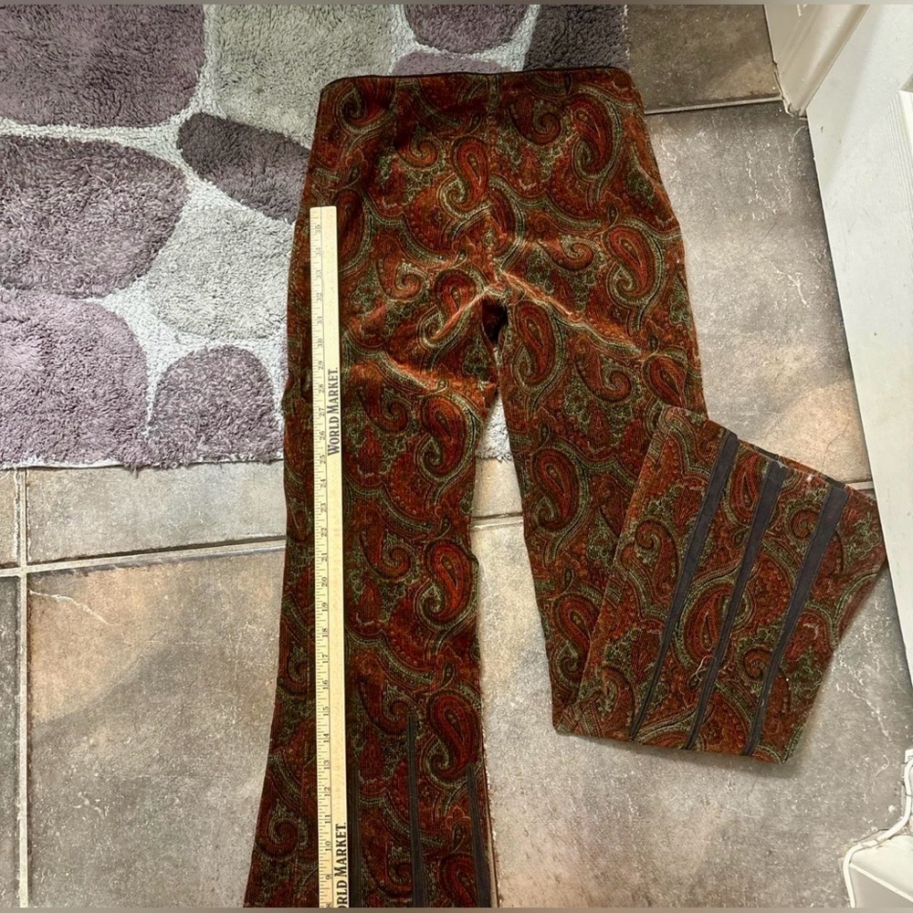 Vintage Bebe Paisley Bell Bottom Flare Pants NWT - Picture 4 of 5